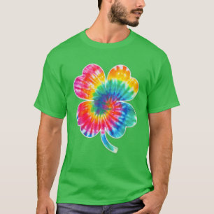 Camiseta Irlandês Lucky Shamrock Tie Dye Clover Rua D de Pa