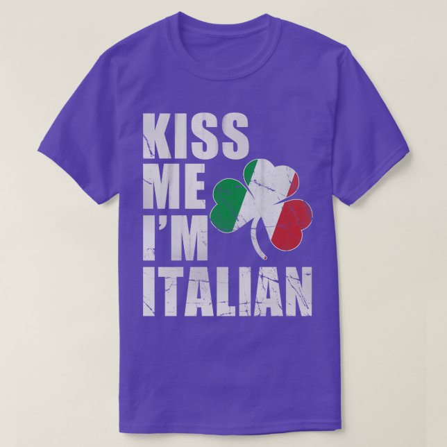 Camiseta Irlandês Me Beija Im Dia de São Patrício Italiano (Frente do Design)