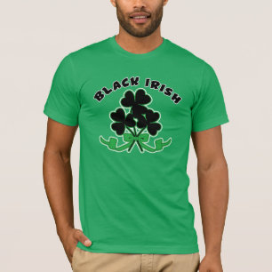 Camiseta Irlandês Negro com Dia de São Patrício de Shamrock