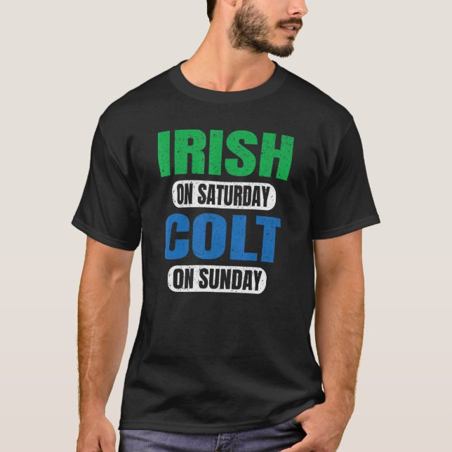 Camiseta Irlandês No Sábado Colt No Domingo Vint (Frente)