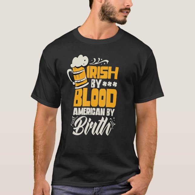 Camiseta Irlandês Por Blood American Por Dia de São Patríci (Frente)