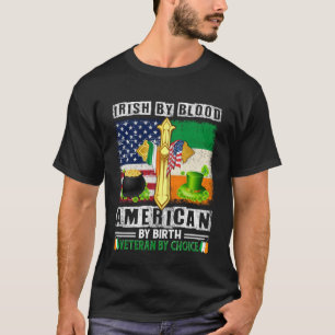 Camiseta Irlandês Por Blood American Por Nascimento Veteran