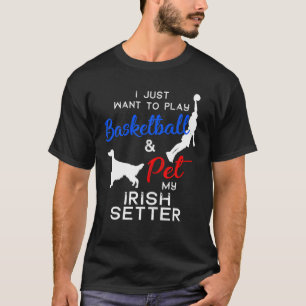 Camiseta Irlandês Setter Funny Basbol Proprietário de Cães