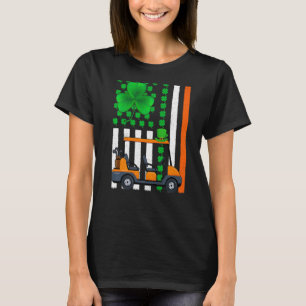 Camiseta Irlandês Shamrock Funny American Flag Golf Carrinh