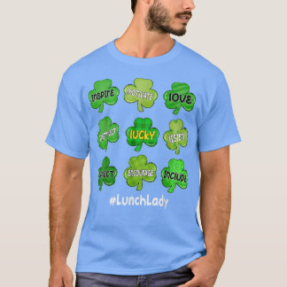 Camiseta Irlandês Shamrock inspira amor lucky Lunch Lady Ru