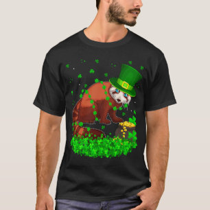 Camiseta Irlandês Shamrock Leprechaun Red Panda Rua D