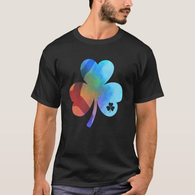 Camiseta Irlandês Shamrock Tie Dye Ruas felizes Patrick Day (Frente)