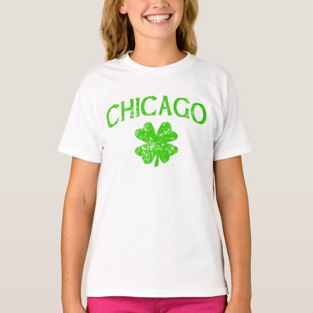 Camiseta Irlandês w/shamrock de Chicago (Frente)
