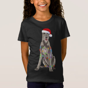 Camiseta Irlandês Wolfhound Natal Luz Natal Xmas Cachorro