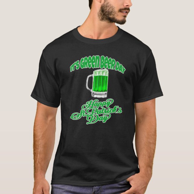 Camiseta Irlandesa Cerveja É Rua Feliz Dia da Cerveja Verde (Frente)