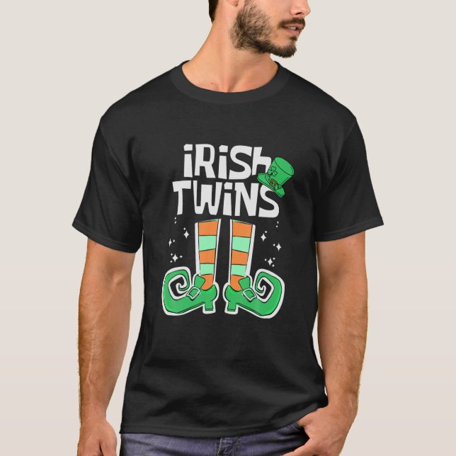 Camiseta Irlandeses gêmeos Engraçados Leprechaun Iris (Frente)