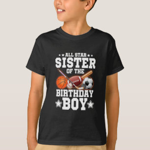 Camiseta Irmã All Star Do Menino Do Aniversário Sketll Fute