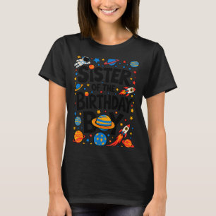 Camiseta Irmã Astronauta Do Menino Do Aniversário Planetas 