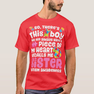Camiseta Irmã Autismo para Homens Mulheres Meninos Meninas