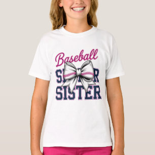 Camiseta Irmã Baseball Coquette Arco Maiores Raparigas Fãs