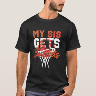 Camiseta Irmã Bball de Basquete Minha Sis ganha Baldes