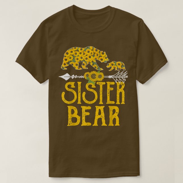 Camiseta Irmã Bear Family Sunflower Lover (Frente do Design)