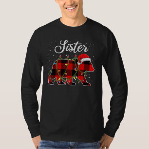 Camiseta Irmã Bear Red Buffalo Xadrez Urso Irmã Pajama