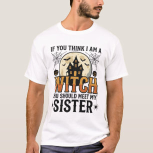 Camiseta Irmã Bruxa Engraçada Halloween Gráfico Vintage_1