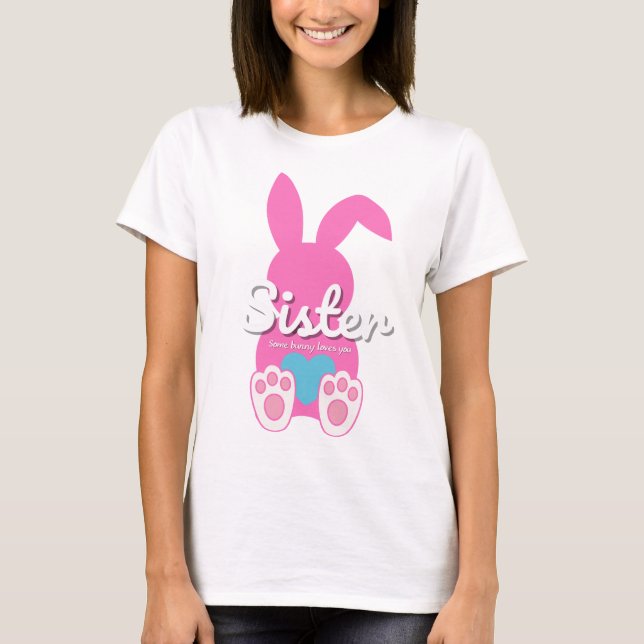 Camiseta Irmã Bunny T-Shirt - Bonita Oferta de Páscoa Famil (Frente)