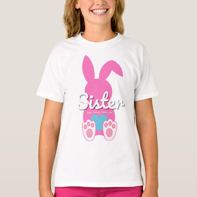 Camiseta Irmã Bunny T-Shirt - Bonita Oferta de Páscoa Famil (Frente)