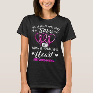 Camiseta irmã cancer de peito conectada de coração