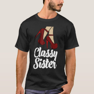 Camiseta Irmã Clássica Heels Alta Mulher Aniversário Celebr