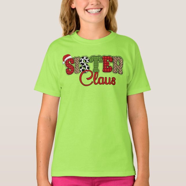 Camiseta Irmã Claus - Designs de Natal (Frente)