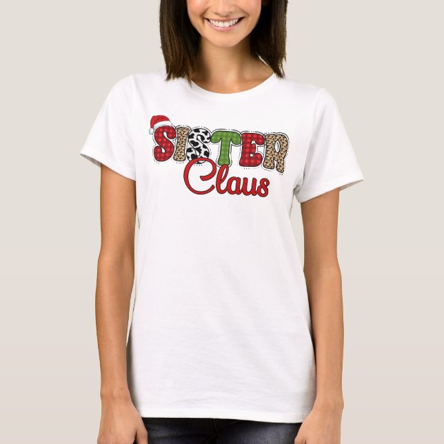 Camiseta Irmã Claus - Designs de Natal (Frente)
