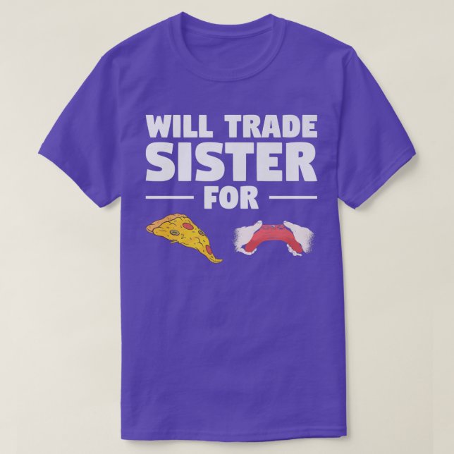 Camiseta Irmã Comercial Para Pizza E Jogos De Vídeo (Frente do Design)