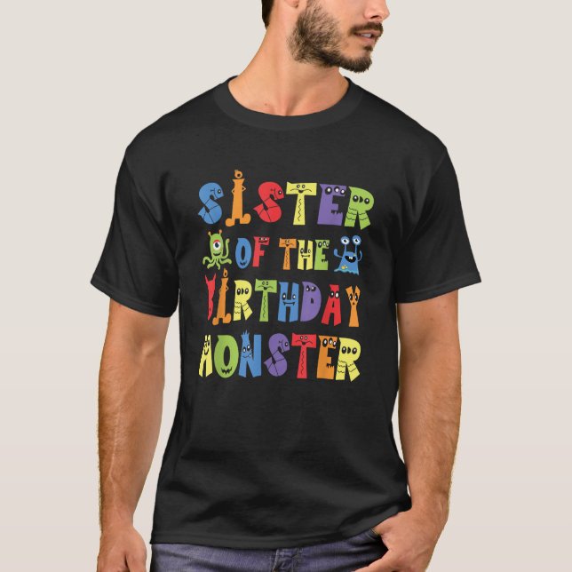 Camiseta Irmã Da Alienígena De Aniversário Do Monstro (Frente)