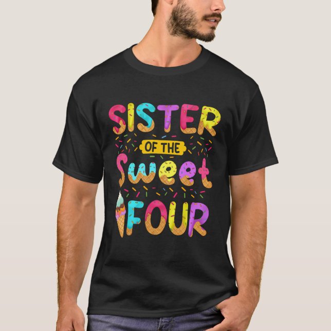 Camiseta Irmã Da Doce Garota 4.º Aniversário Do Cre (Frente)