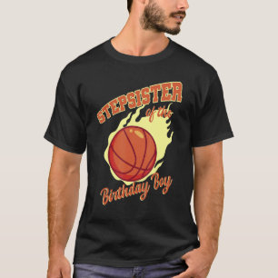 Camiseta Irmã Da Família De Basquete Birthday Boy