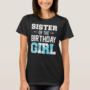 Camiseta Irmã Da Família De Garotas De Voleibol De Aniversá