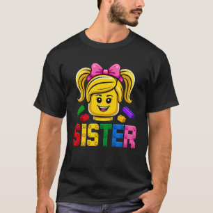 Camiseta Irmã da Família Mestre Construtor Construindo Tijo