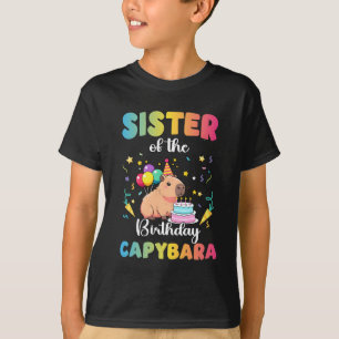 Camiseta Irmã Da Festa De Aniversário De Capybara Bday Fa