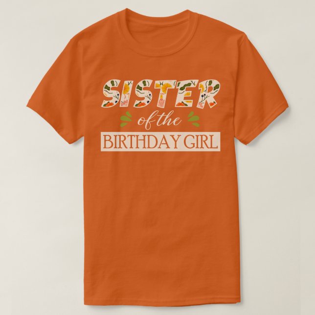 Camiseta Irmã Da Garota De Aniversário (Frente do Design)