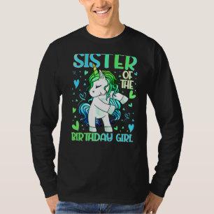 Camiseta Irmã da Garota de Aniversário Flagindo Irmã do Uni