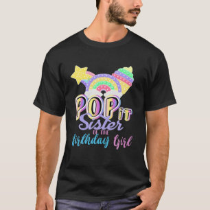 Camiseta Irmã Da Garota De Aniversário Pop Do Fidget Toy