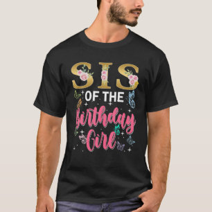 Camiseta Irmã Da Garota De Aniversário Que Corresponde À Ma