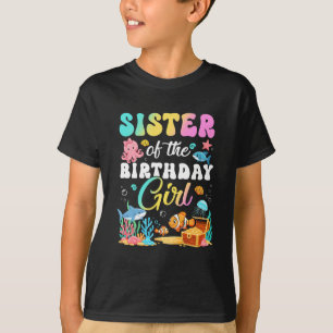 Camiseta Irmã Da Menina Do Aniversário Peixe Marinho Aquári