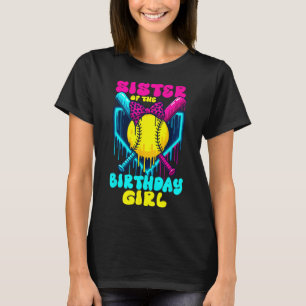 Camiseta Irmã Da Menina Do Aniversário Sorvete Softll Drip 