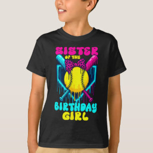 Camiseta Irmã Da Menina Do Aniversário Sorvete Softll Drip