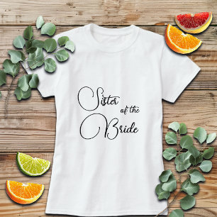 Camiseta Irmã da Noiva Caligrafia Elegante Noivado