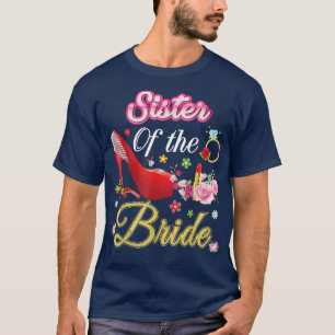 Camiseta Irmã Da Noiva Feliz Calçado Rosa Flor De Casamento