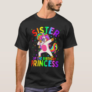 Camiseta Irmã Da Princesa de Aniversário A Bater Unico