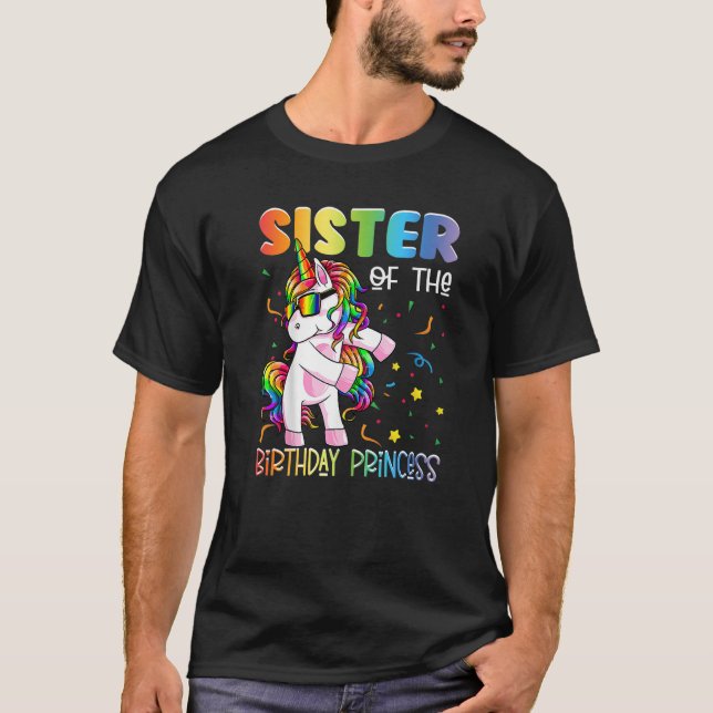 Camiseta Irmã da Princesa de Aniversário Fuscando Uni (Frente)