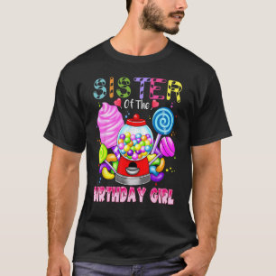 Camiseta Irmã Da Rapariga De Aniversário Candyland Candy Bi