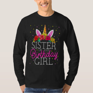 Camiseta Irmã da Rapariga de Aniversário Sis Matching F
