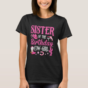 Camiseta Irmã da Vaqueira de Aniversário Festa de Rodeio B-